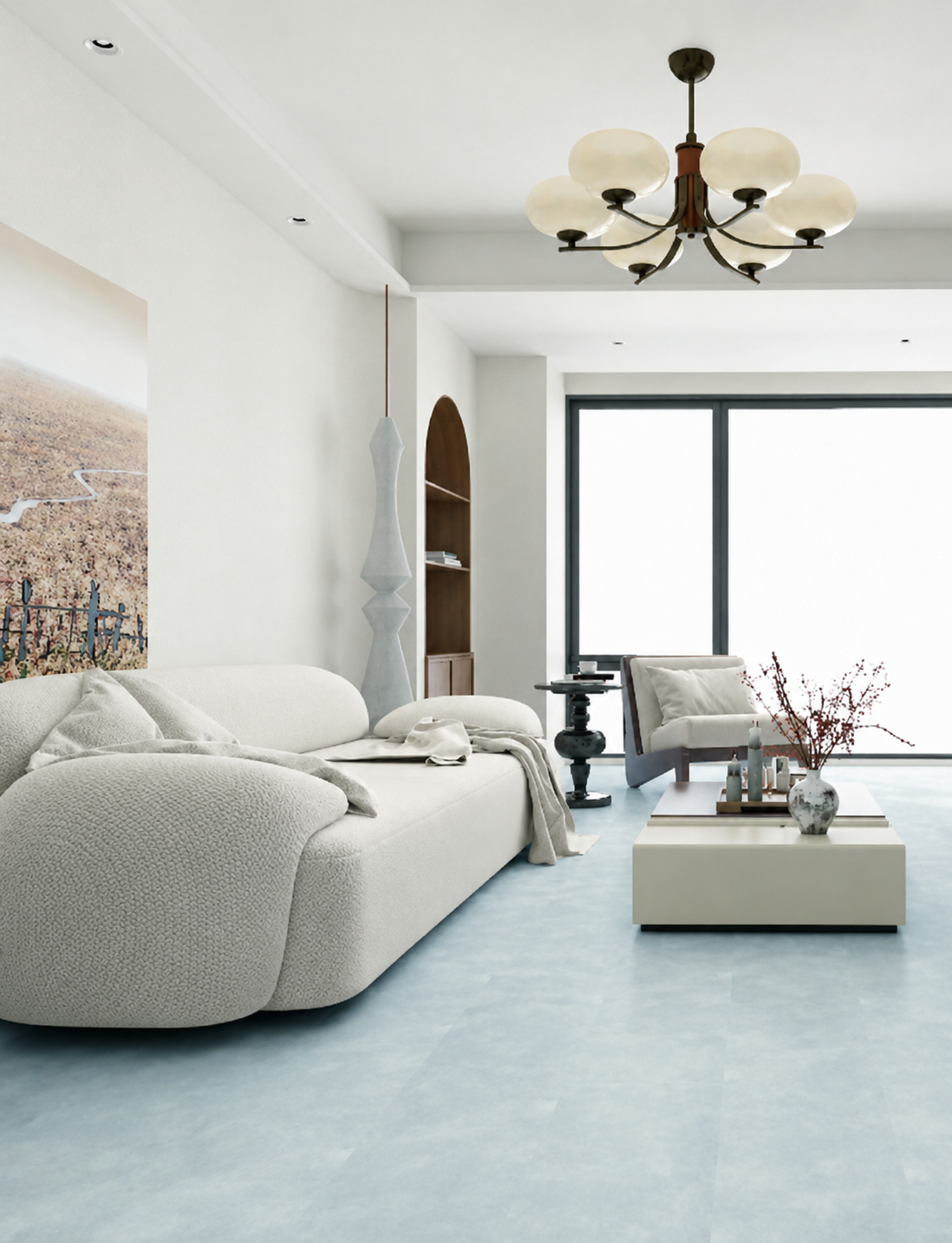 PISO VINILICO 3MM COLADO 60X60 EM PLACA